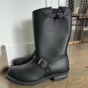 Men’s Carolina black leather engineer boots